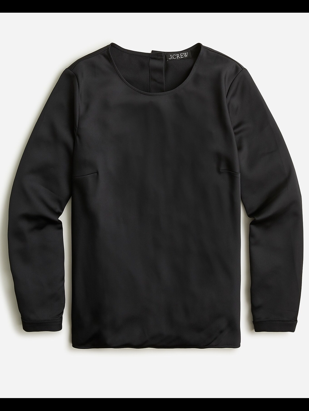 J. Crew Long-sleeve button-back top in everyday crepe Black NWT